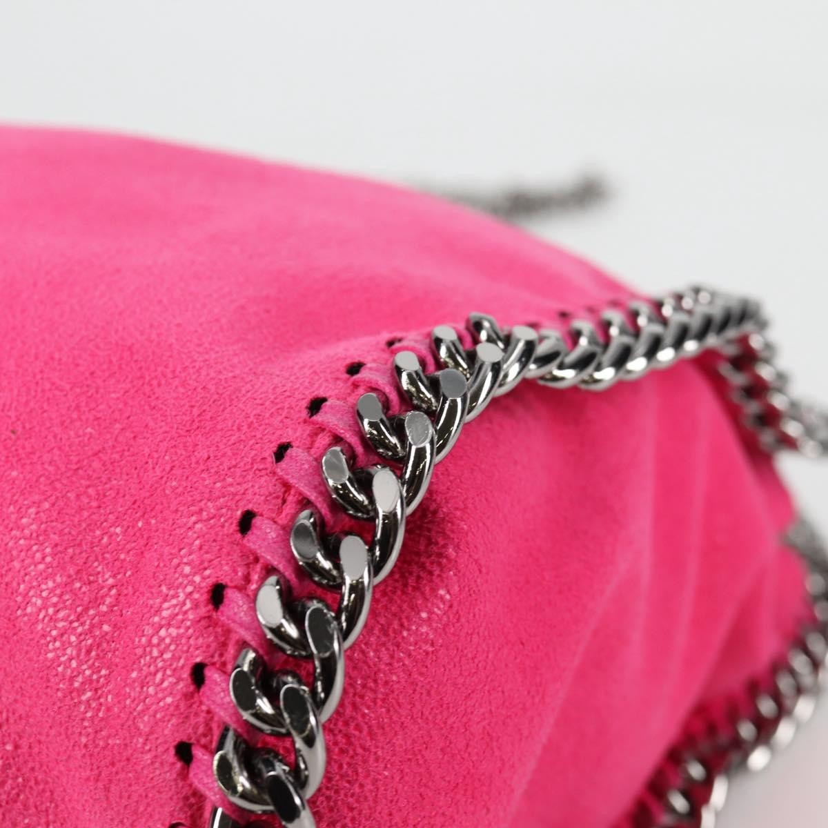 Stella Mccartney Falabella Fold Over Suede Pink Suede Shoulder Bag Bag (Pre-Owned)