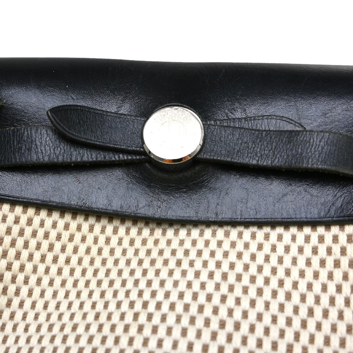 Hermes Herbag Toile And Leather Beige Canvas Handbag (Pre-Owned)
