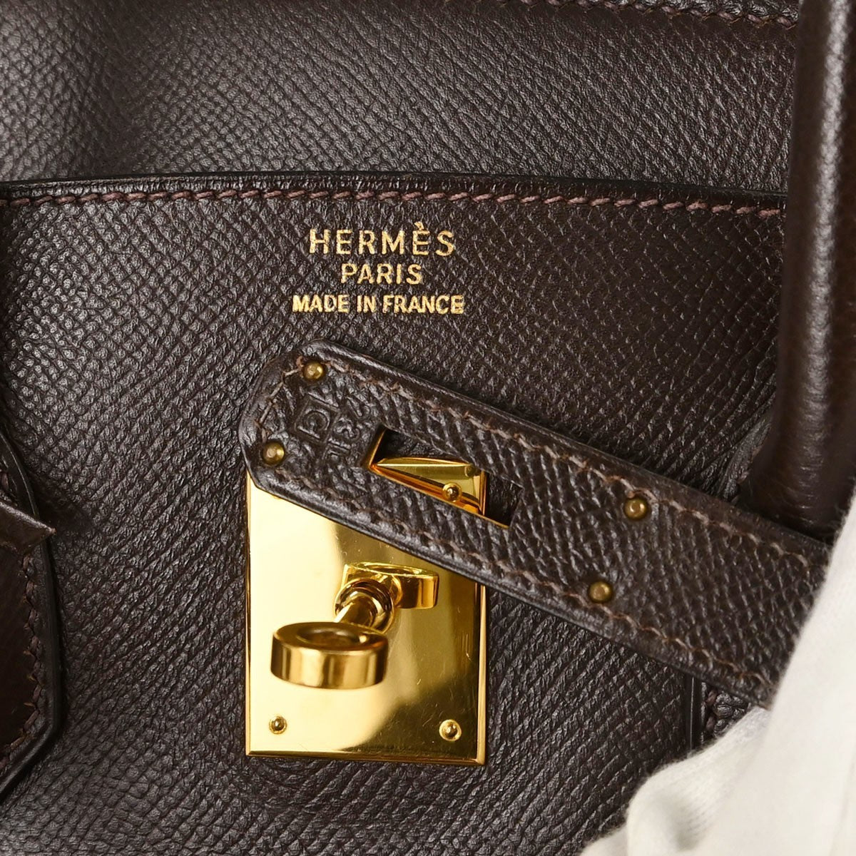 Hermes Birkin Brown Courchevel With Gold Hardware Brown Leather Handbag (Pre-Owned)