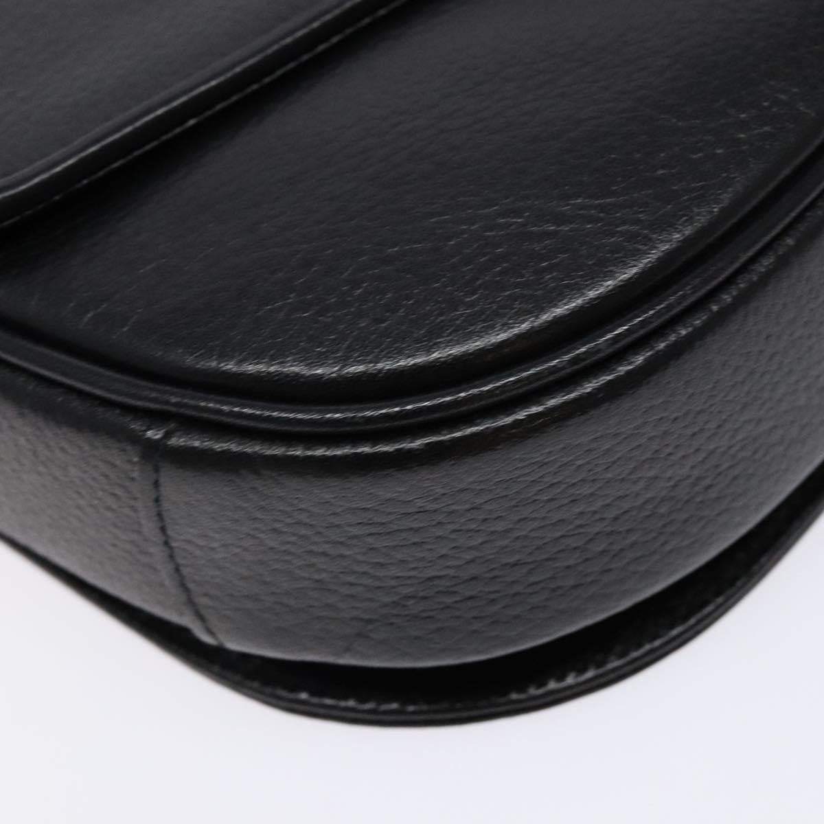 Burberry Flap Shoulder Leather Black Leather Shoulder Bag Bag (Pre-Owned)