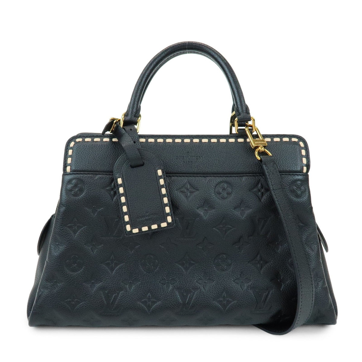 Louis Vuitton Vosges Whipstitch Monogram Empreinte Leather Black Leather Handbag (Pre-Owned)