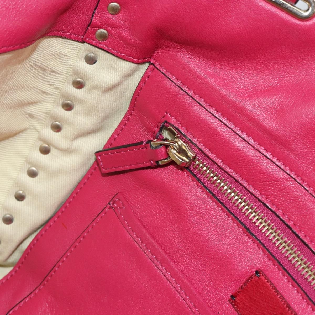 Valentino Garavani Rockstud Tote Soft Leather Pink Leather Tote Bag Bag (Pre-Owned)