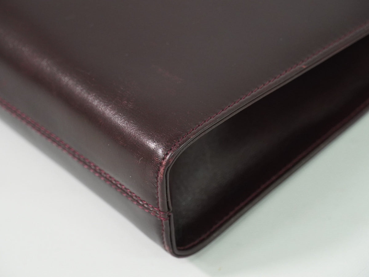 Salvatore Ferragamo Vintage Gancini Chain Leather Burgundy Leather Shoulder Bag Bag (Pre-Owned)