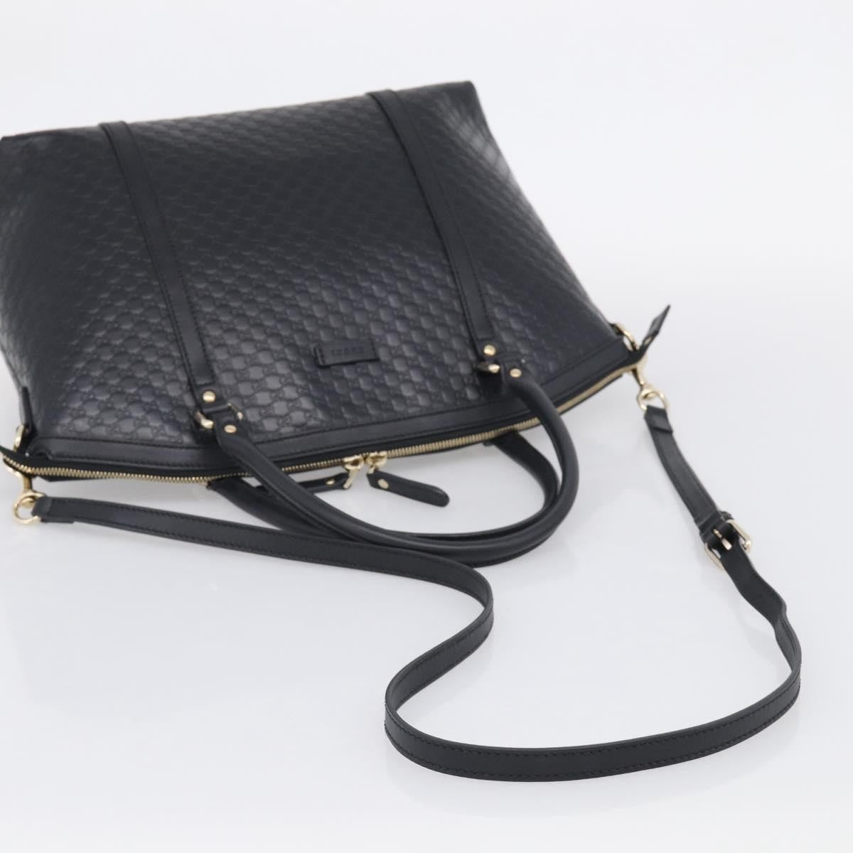 Gucci Guccissima Gg Leather Black Leather Handbag (Pre-Owned)