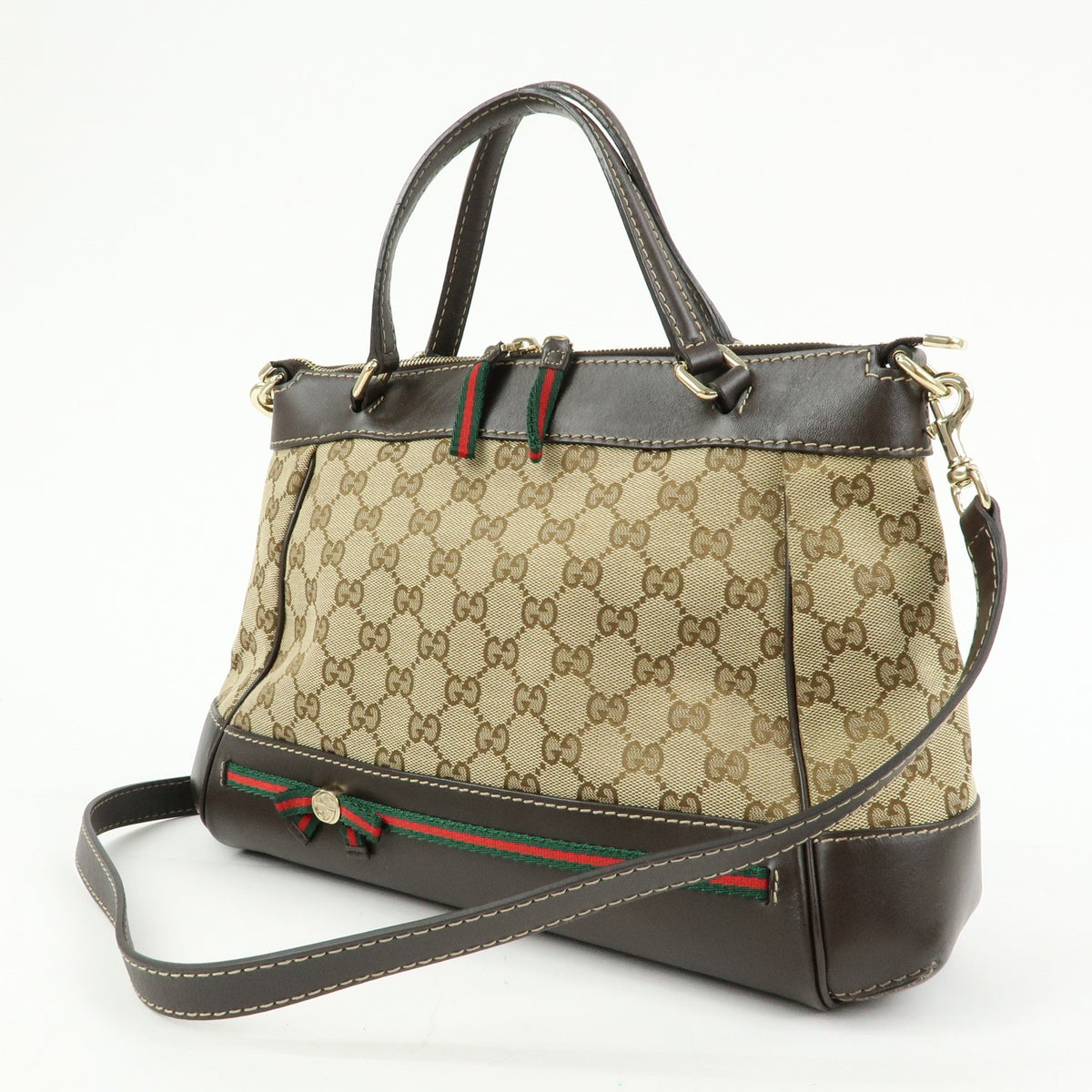 Gucci Mayfair Convertible Gg Canvas Beige Canvas Tote Bag Bag (Pre-Owned)