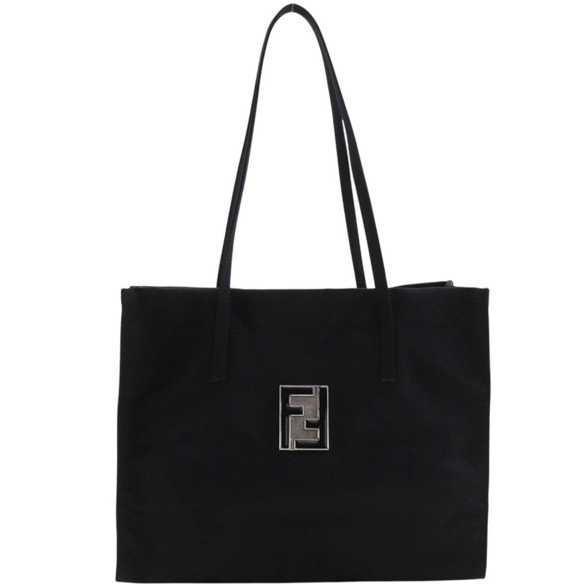 Fendi Vintage Ff Nylon Black Nylon Tote Bag Bag (Pre-Owned)
