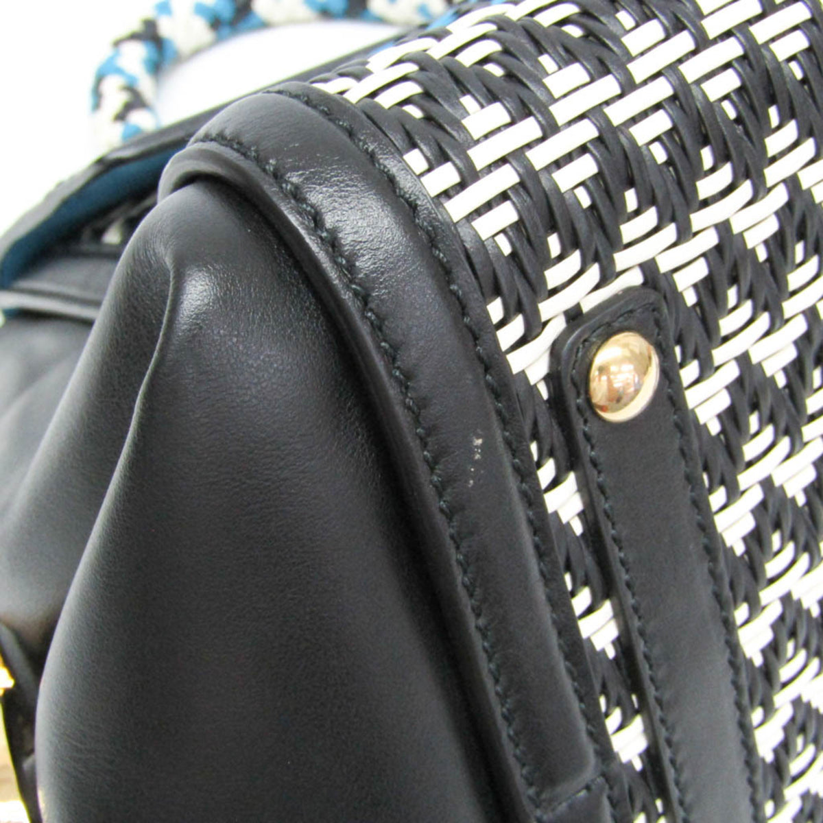 Salvatore Ferragamo Sofia Satchel Multicolor Woven Leather Multicolour Leather Handbag (Pre-Owned)