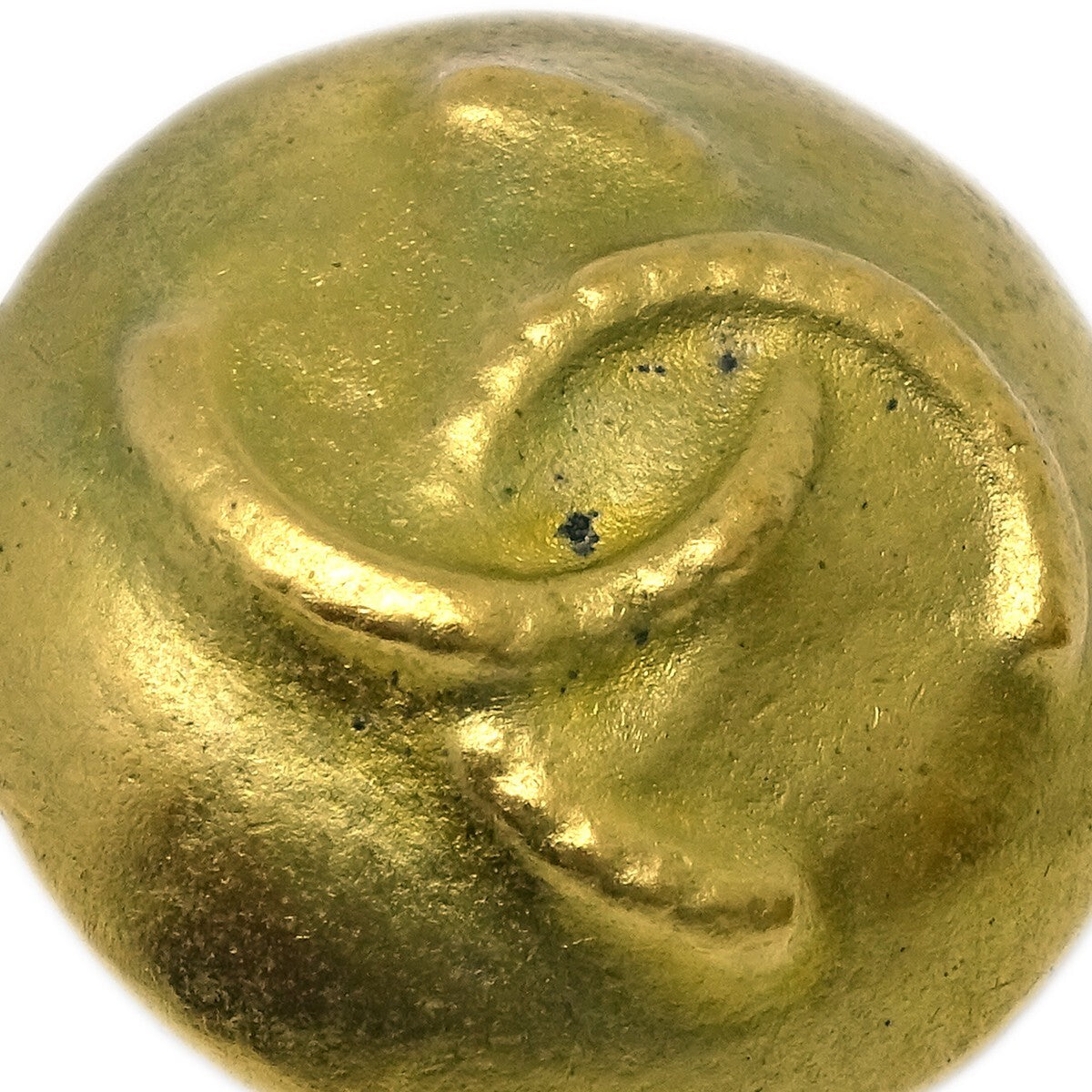 Chanel Vintage Cc Round Clip-On Metal Gold Gold_Plated Earrings Jewelry (Pre-Owned)
