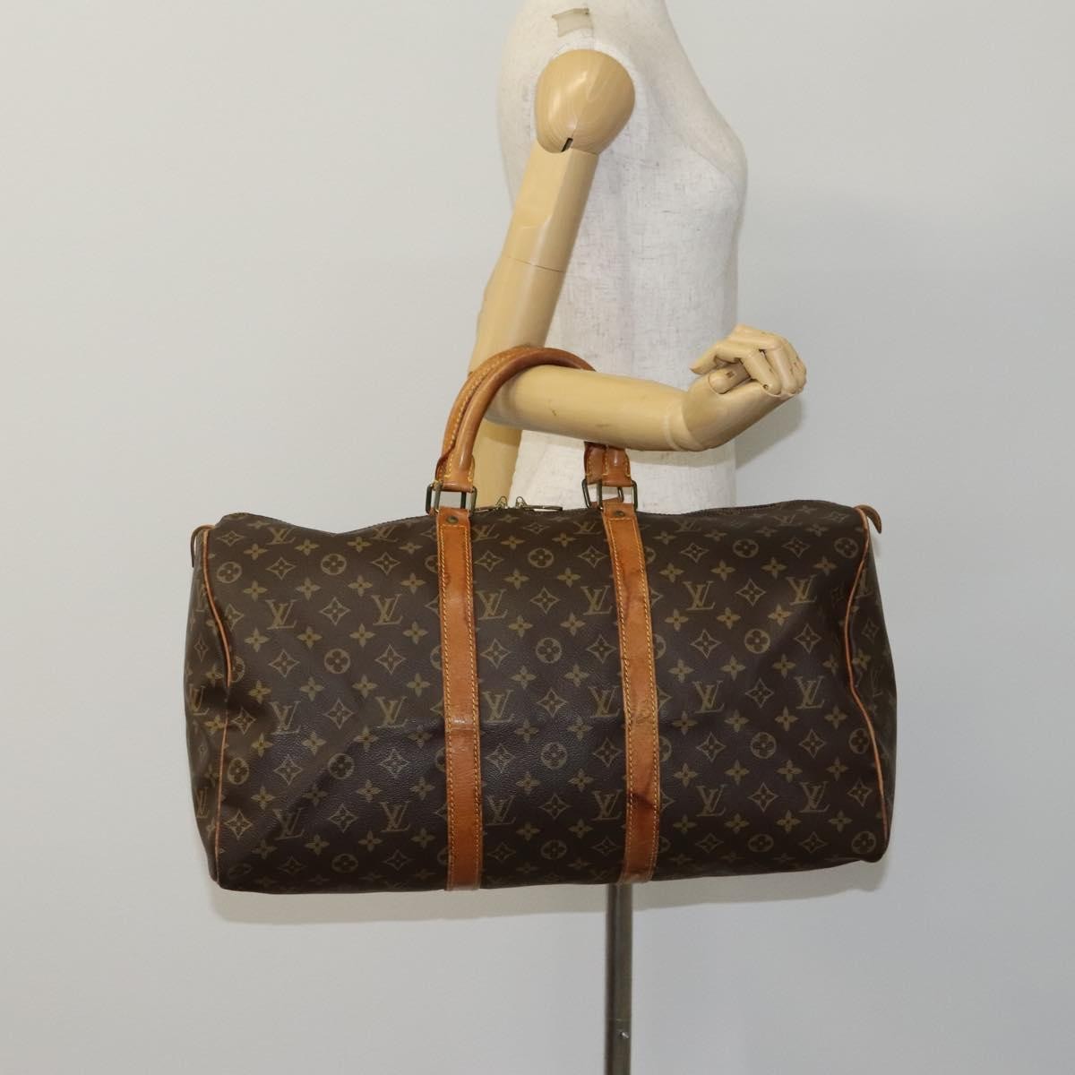 Louis Vuitton Keepall Monogram Canvas Brown Canvas Travel Bag Bag (Pre-Owned)