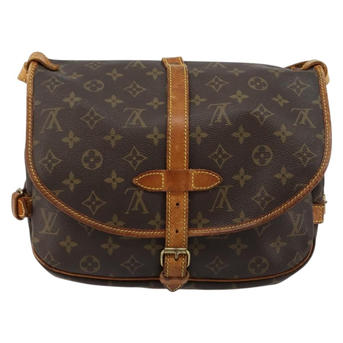 Louis Vuitton Saumur Monogram Canvas Brown Canvas Shoulder Bag Bag (Pre-Owned)