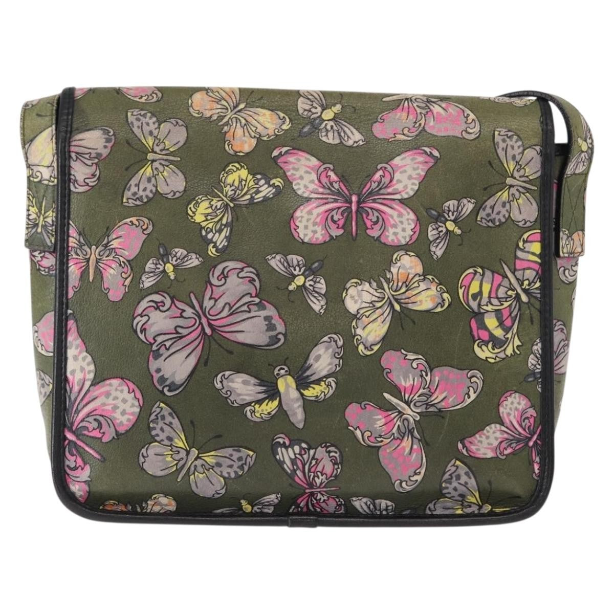 Loewe Messenger Printed Leather Green Leather Handbag (Pre-Owned)