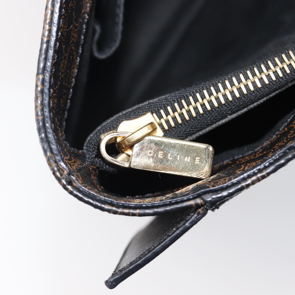 Celine Vintage Macadam Canvas And Leather Black Canvas Handbag (Pre-Owned)