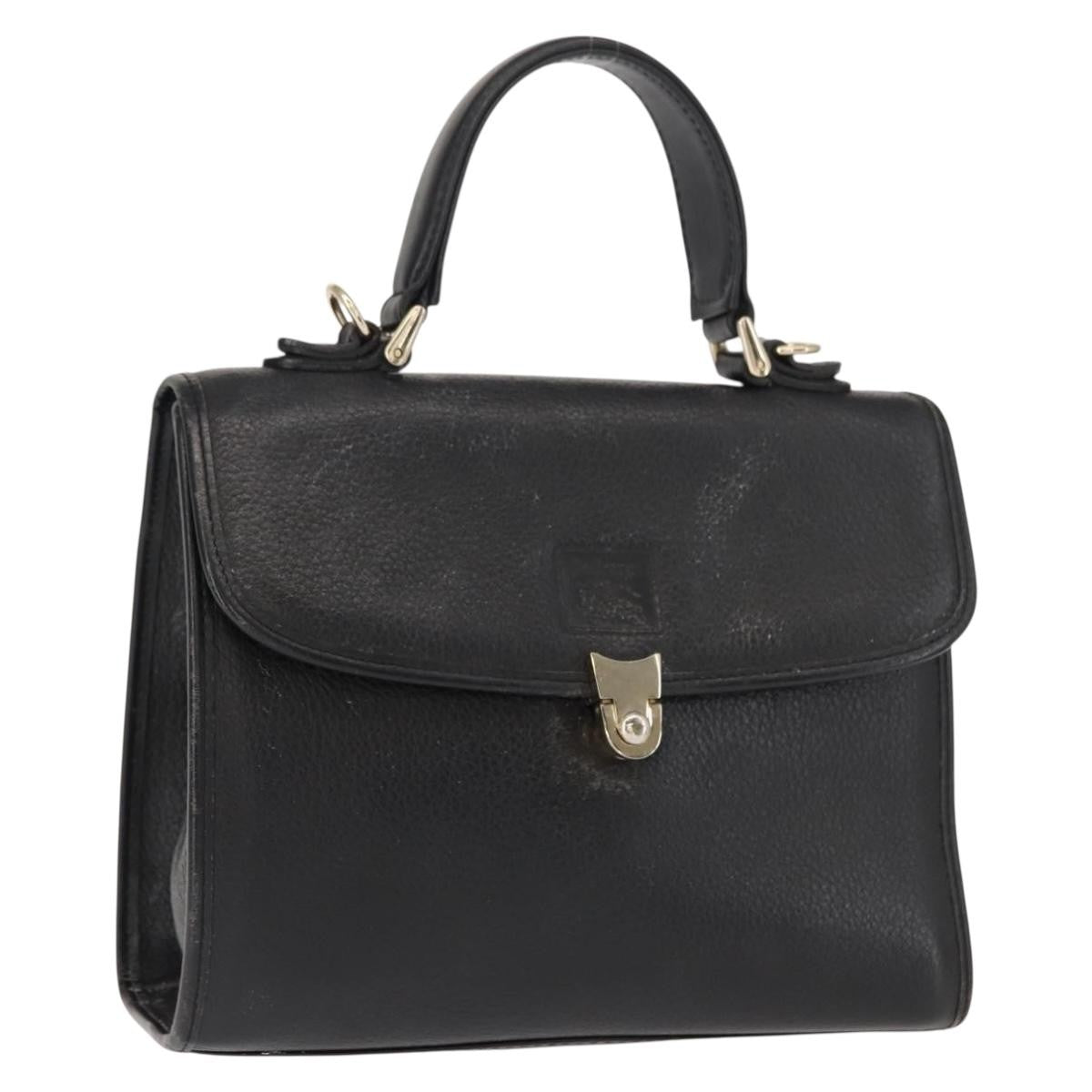 Burberry Vintage Leather Black Leather Handbag (Pre-Owned)