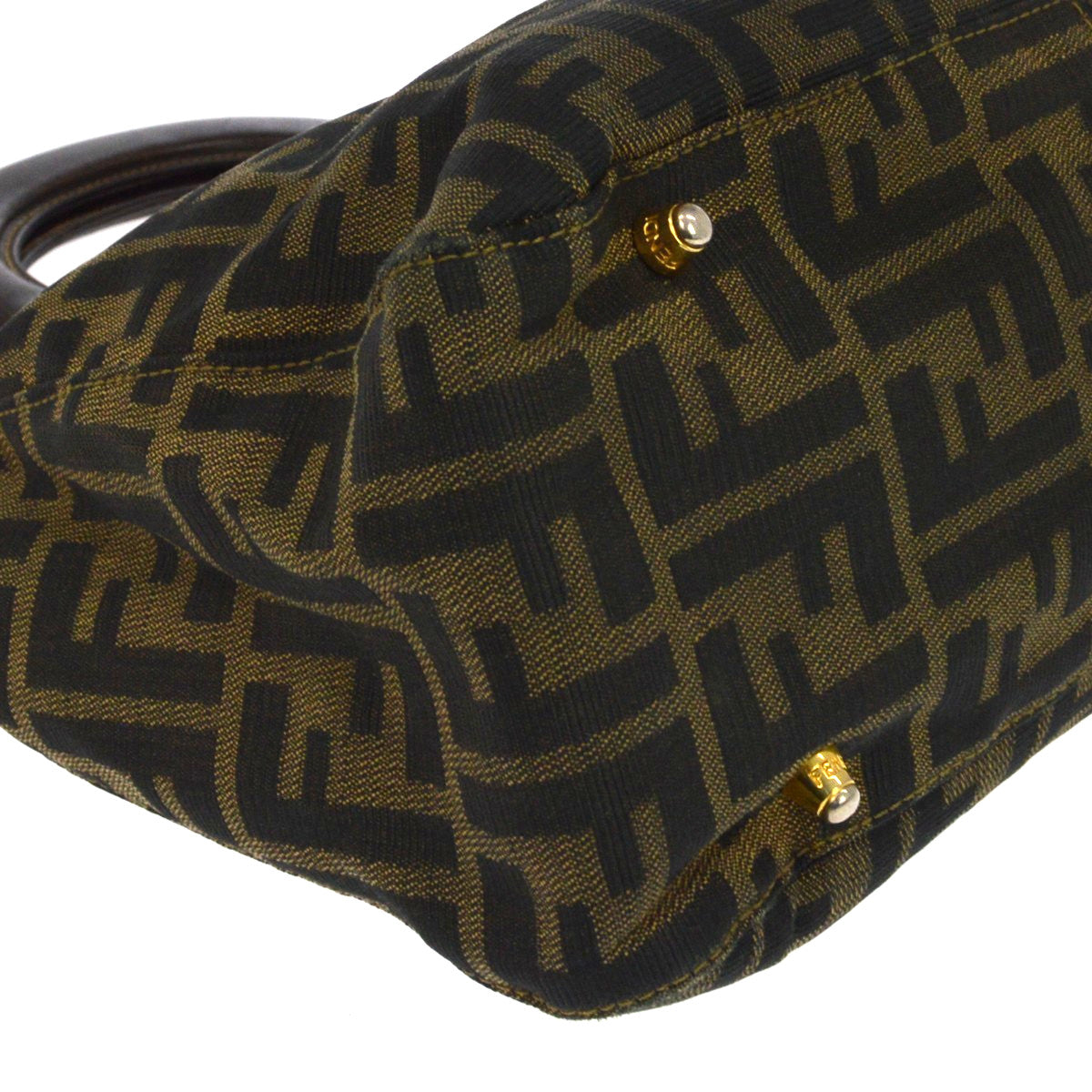 Fendi Vintage Top Handle Zucca Canvas Brown Canvas Tote Bag Bag (Pre-Owned)