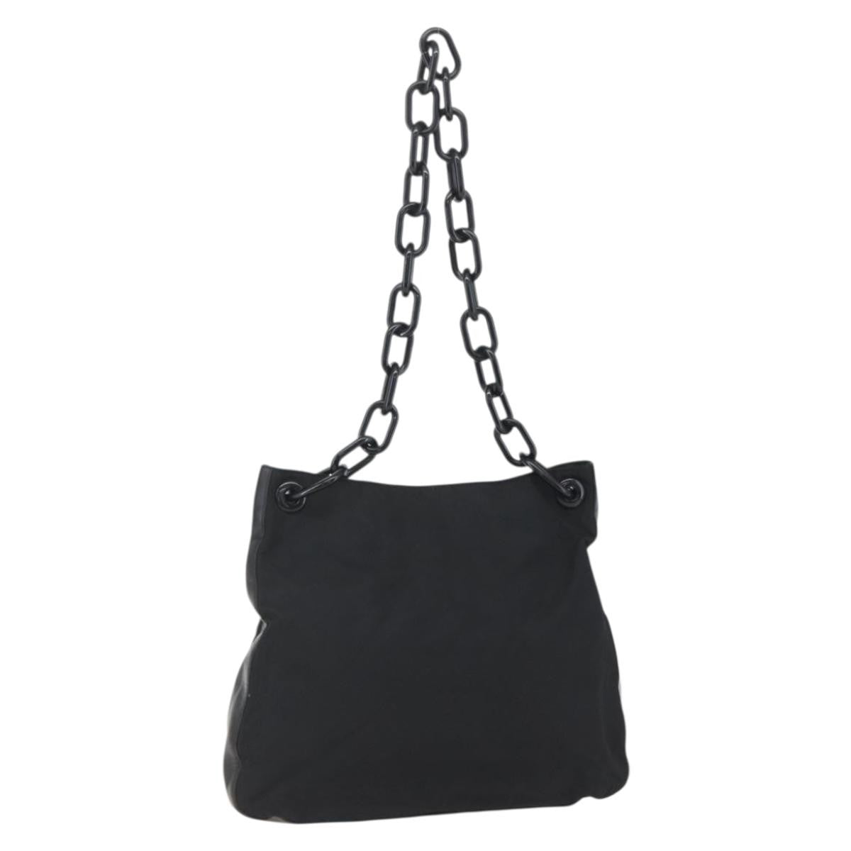 Prada Chain Tessuto Black Nylon Shoulder Bag Bag (Pre-Owned)