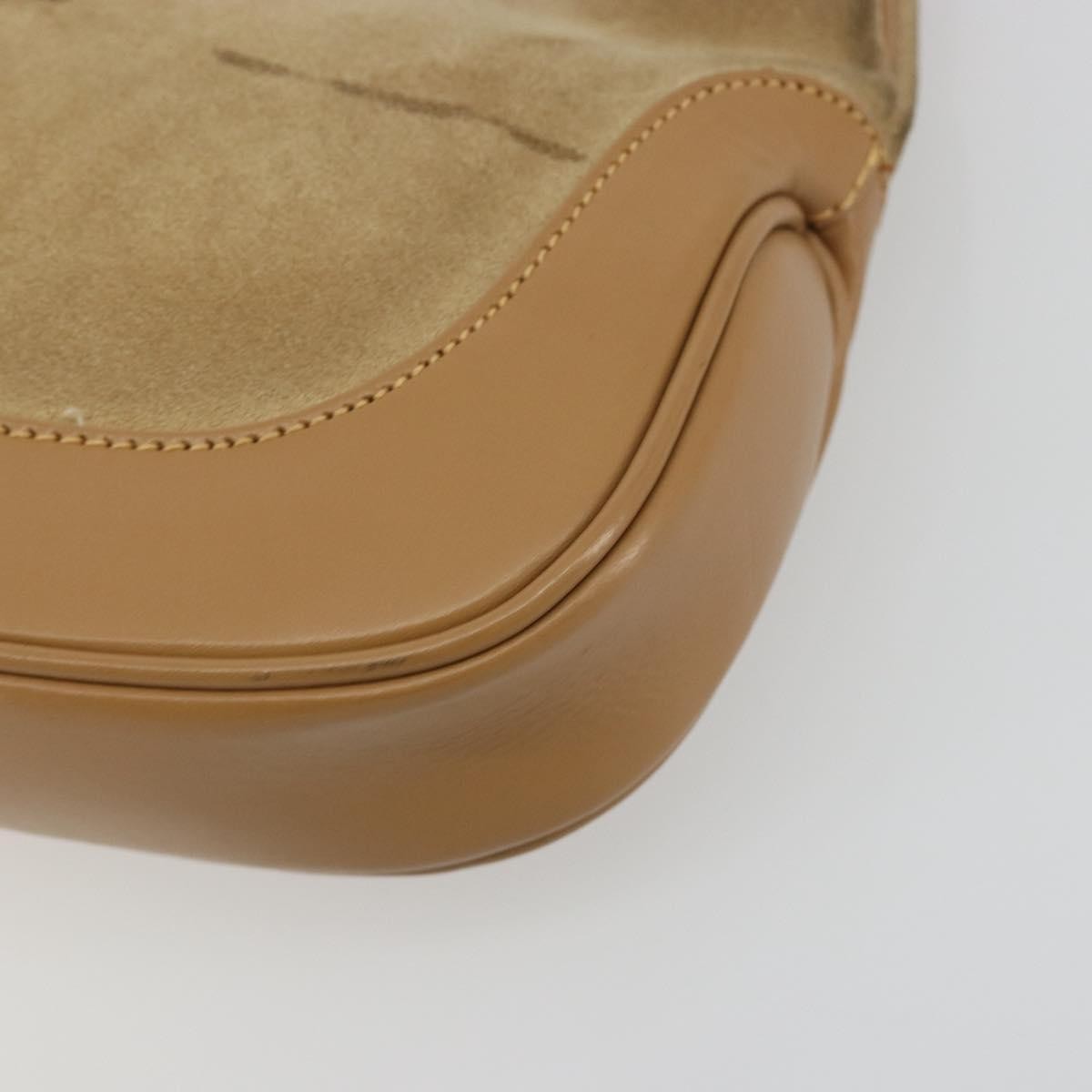 Gucci Web Jackie O Hobo Suede Beige Suede Shoulder Bag Bag (Pre-Owned)