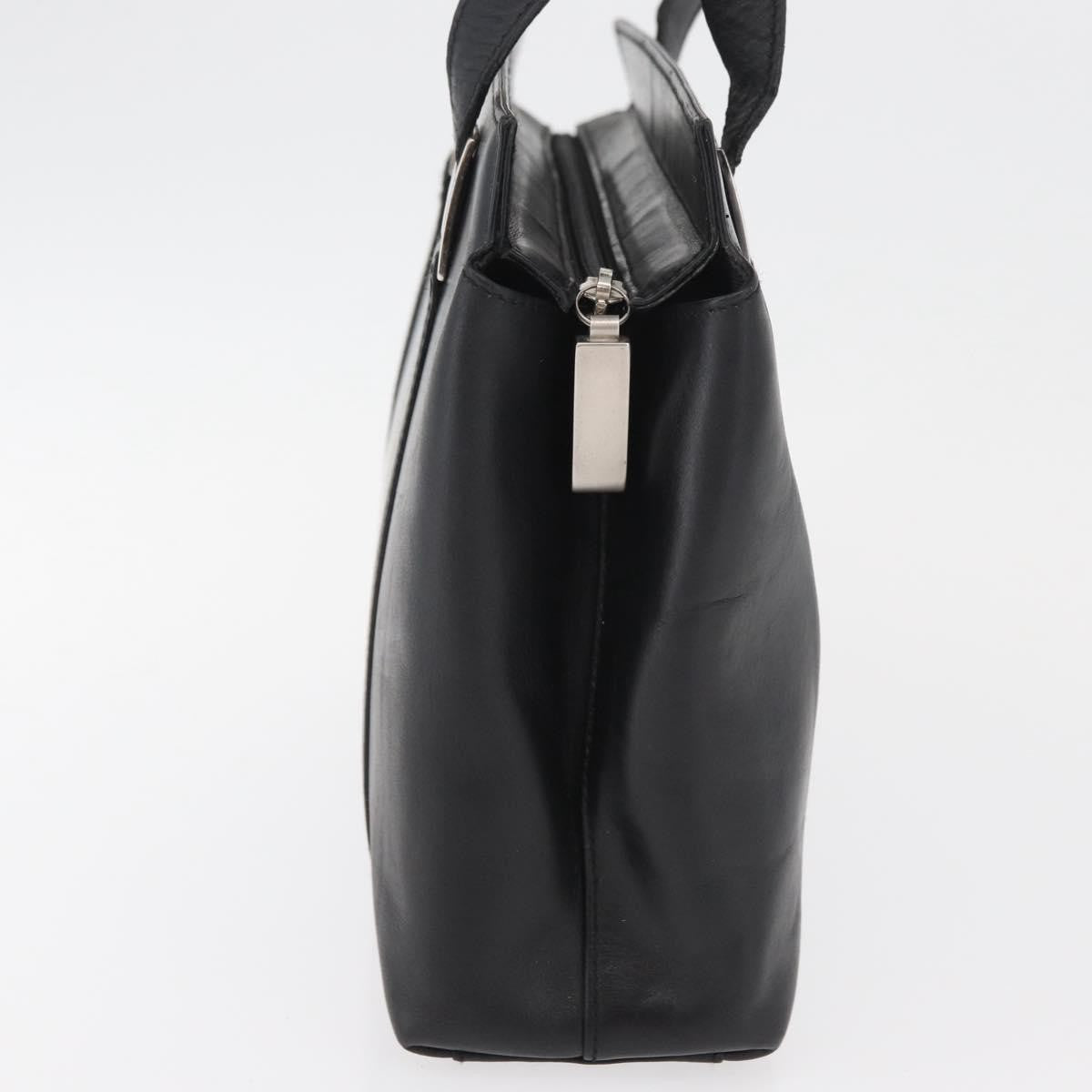 Salvatore Ferragamo Vintage Leather Black Leather Tote Bag Bag (Pre-Owned)