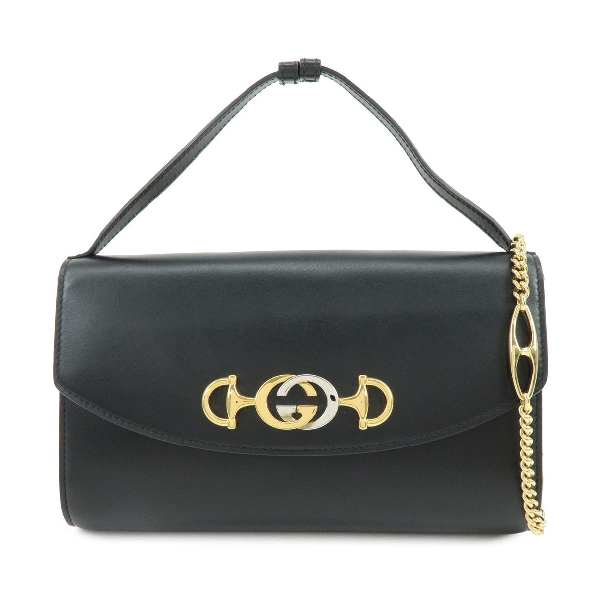 Gucci Zumi Leather Black Leather Shoulder Bag Bag (Pre-Owned)