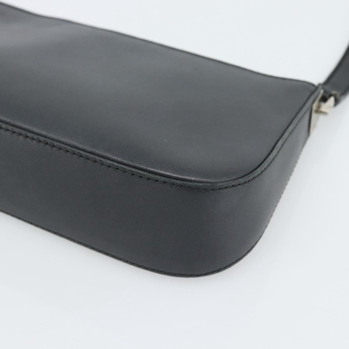 Salvatore Ferragamo Gancini Leather Black Leather Shoulder Bag Bag (Pre-Owned)