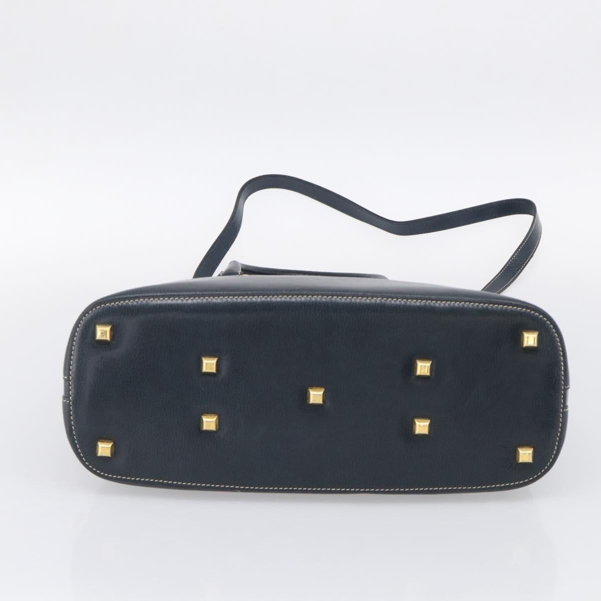 Salvatore Ferragamo Top Handle Leather Navy Leather Crossbody Bag Bag (Pre-Owned)