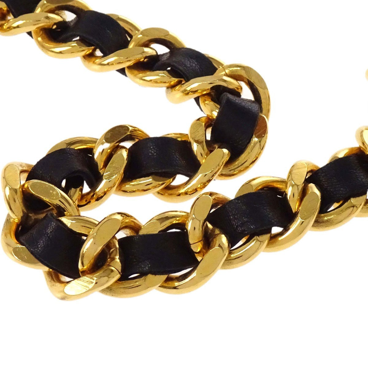 Chanel Cc Medallion Chain Belt Metal With Leather Gold Gold_Plated Belts Accessory (Pre-Owned)