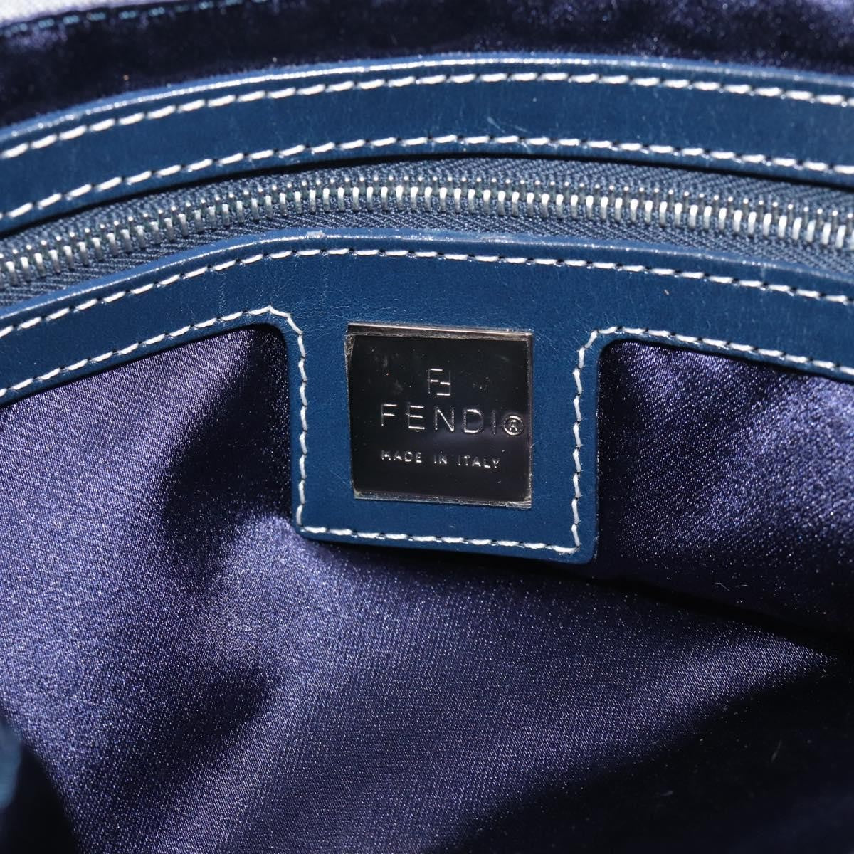 Fendi Fendi Mamma Baguette Monogram Canvas Navy Canvas Handbag (Pre-Owned)