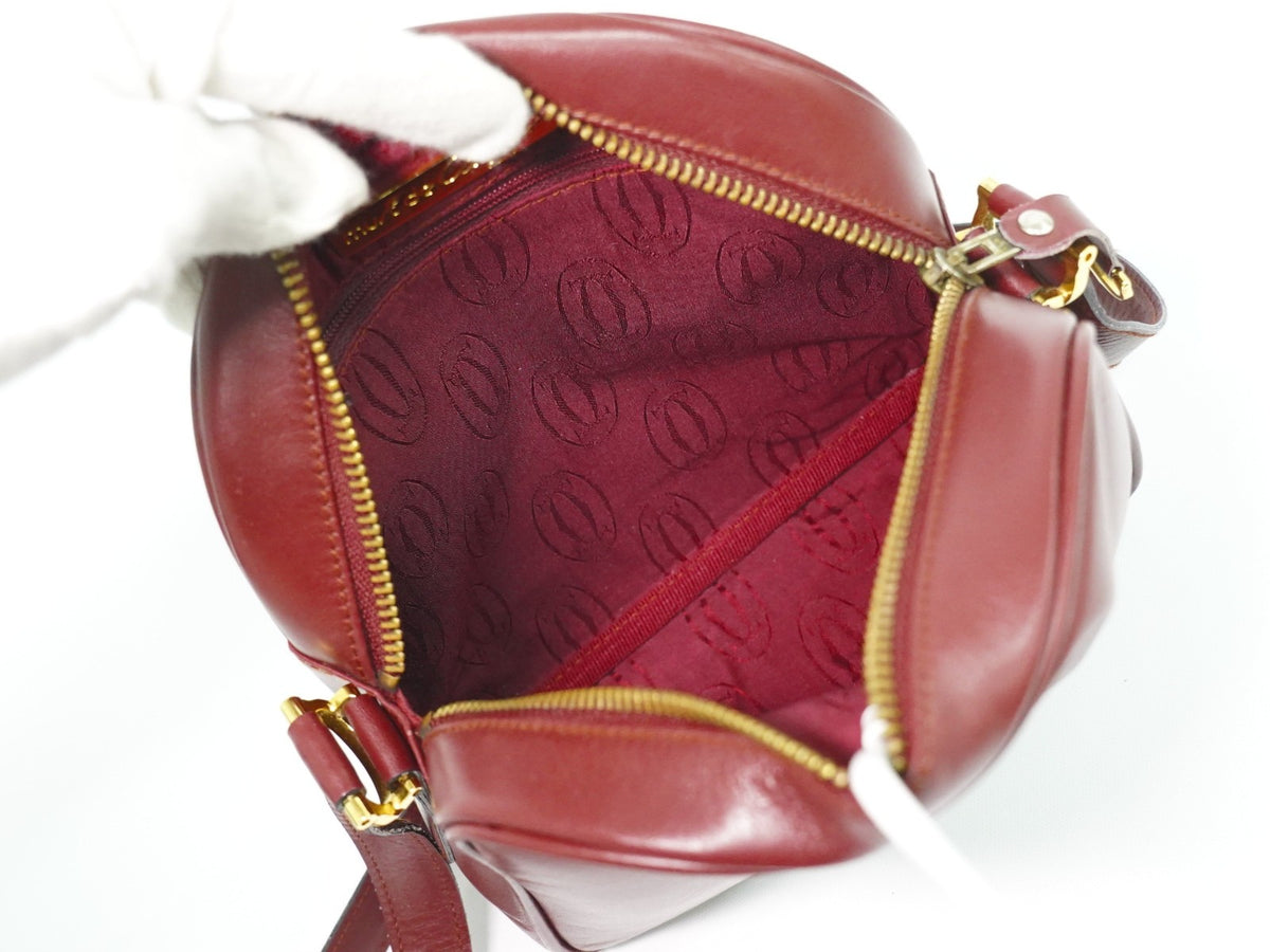 Cartier Must De Cartier Leather Burgundy Leather Shoulder Bag Bag (Pre-Owned)