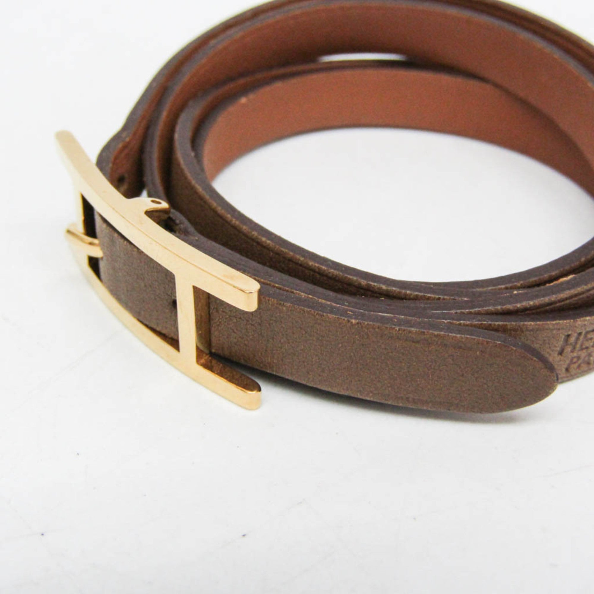 Hermes Hapi 3 Leather Beige Leather Bracelet Jewelry (Pre-Owned)