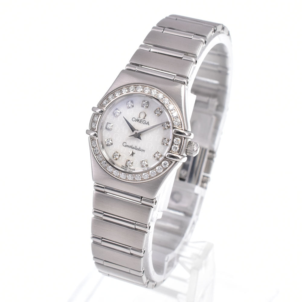 Omega Constellation Quartz Stainless Steel With Diamond Bezel And Markers Watch (Pre-Owned)