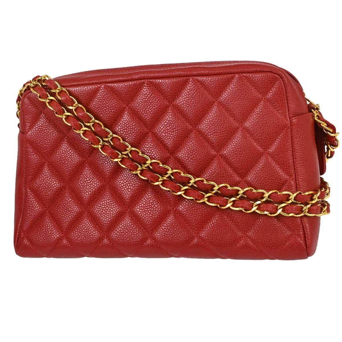 Chanel Misia Camera Quilted Lambskin Red Leather Handbag (Pre-Owned)