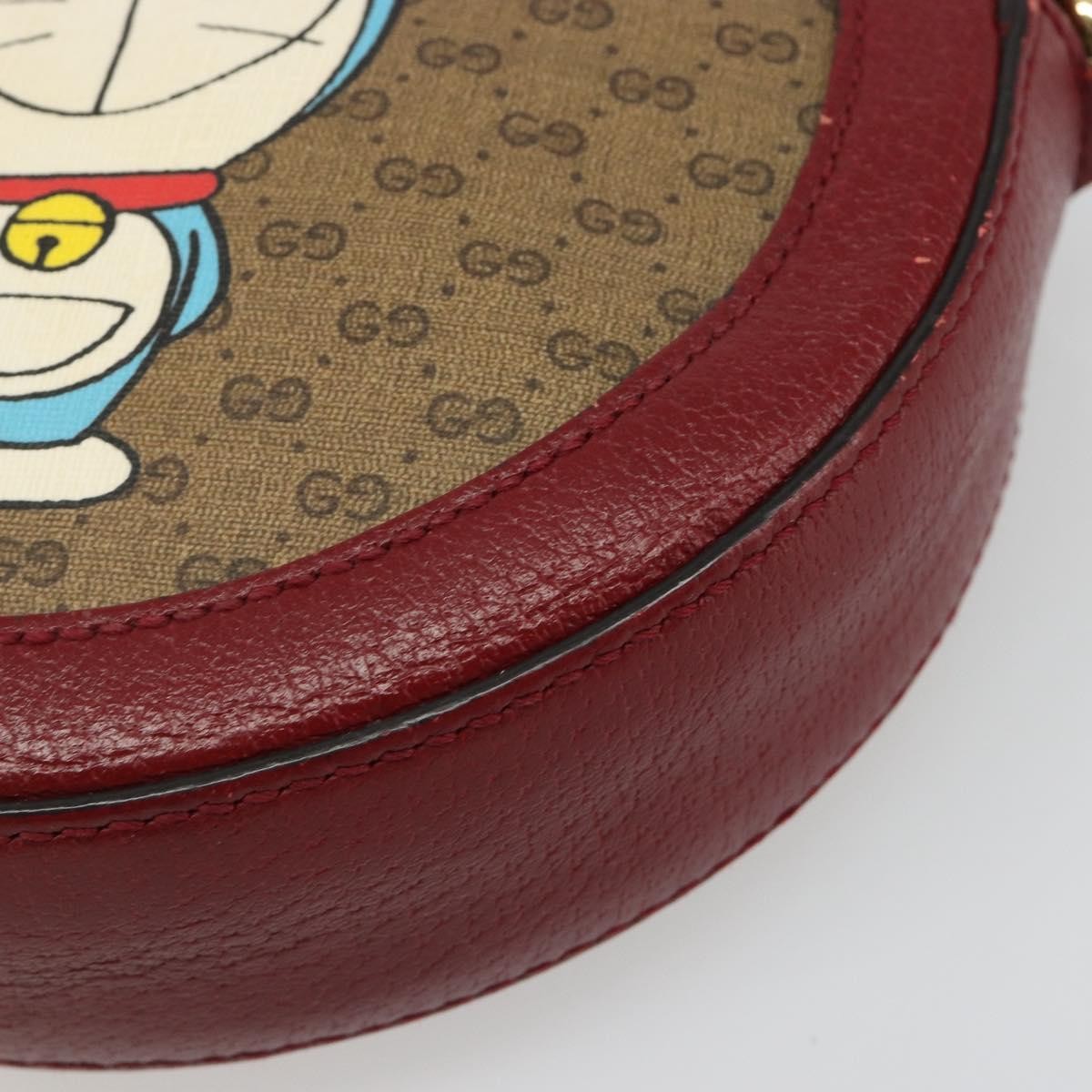 Gucci Doraemon Round Printed Mini Gg Coated Canvas Beige Canvas Shoulder Bag Bag (Pre-Owned)