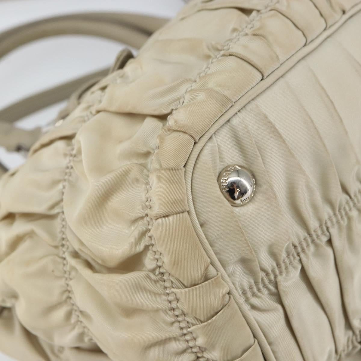 Prada Gaufre Convertible Tote Tessuto Beige Nylon Tote Bag Bag (Pre-Owned)