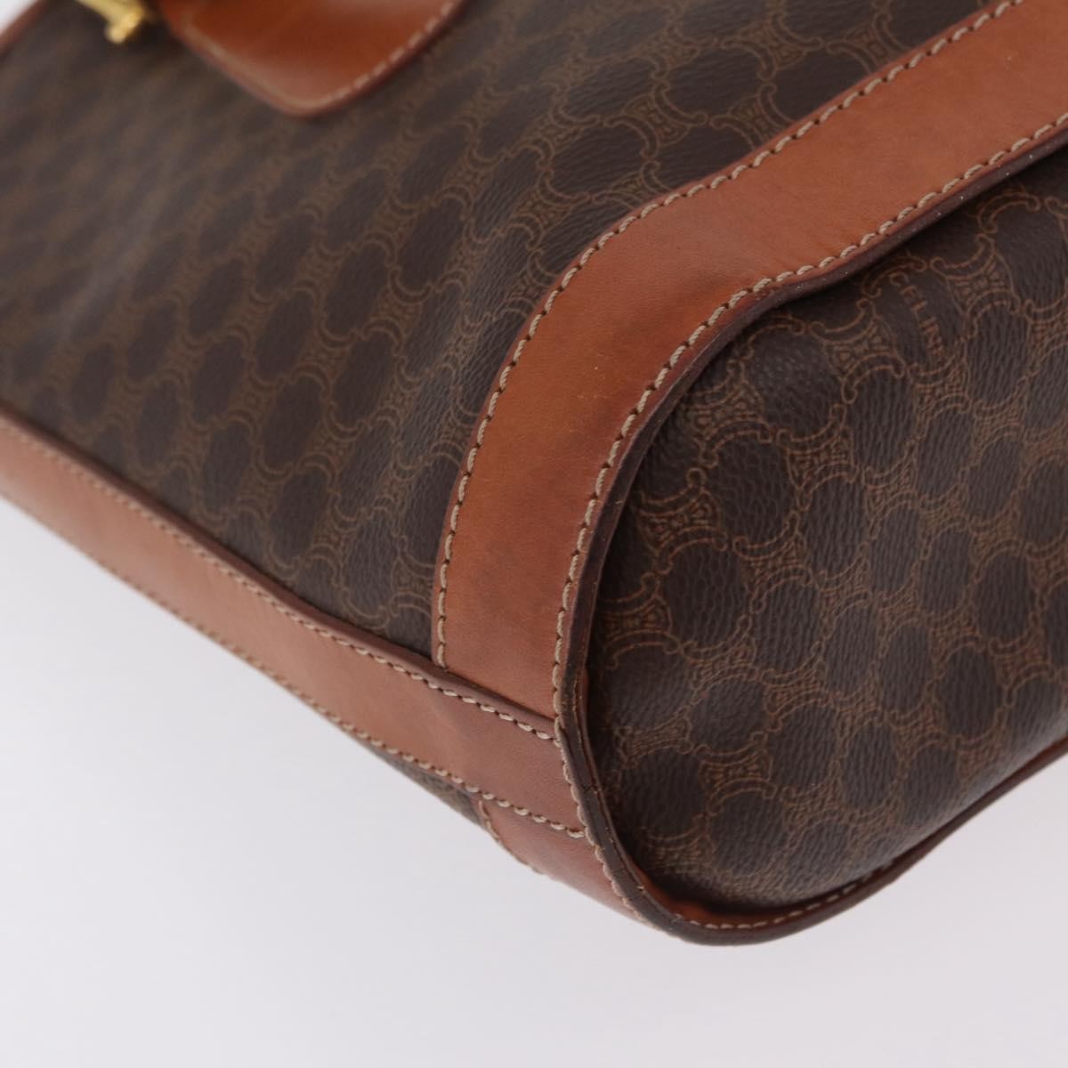 Celine Vintage Macadam Shopper Coated Canvas Brown Canvas Tote Bag Bag (Pre-Owned)