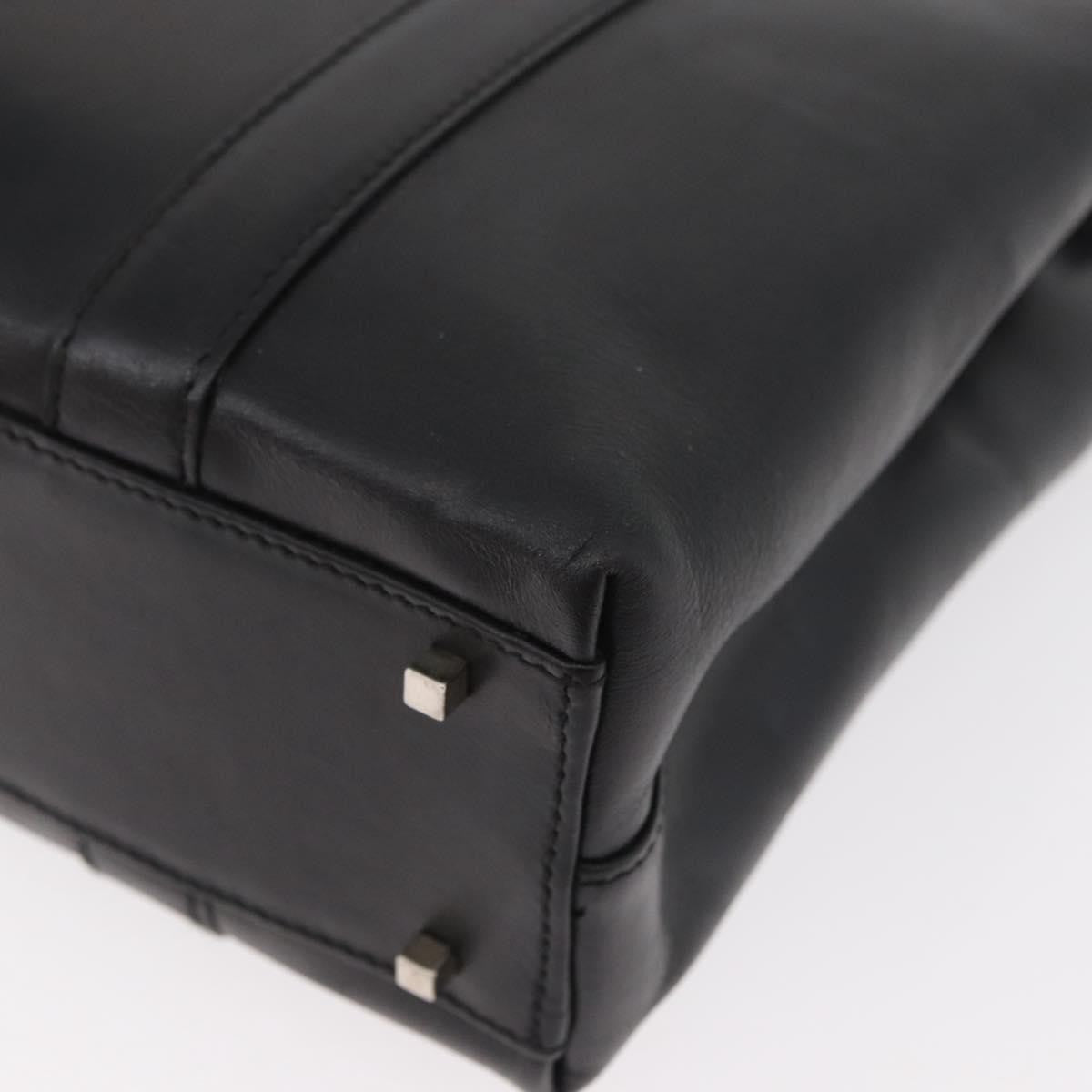 Salvatore Ferragamo Vintage Leather Black Leather Tote Bag Bag (Pre-Owned)