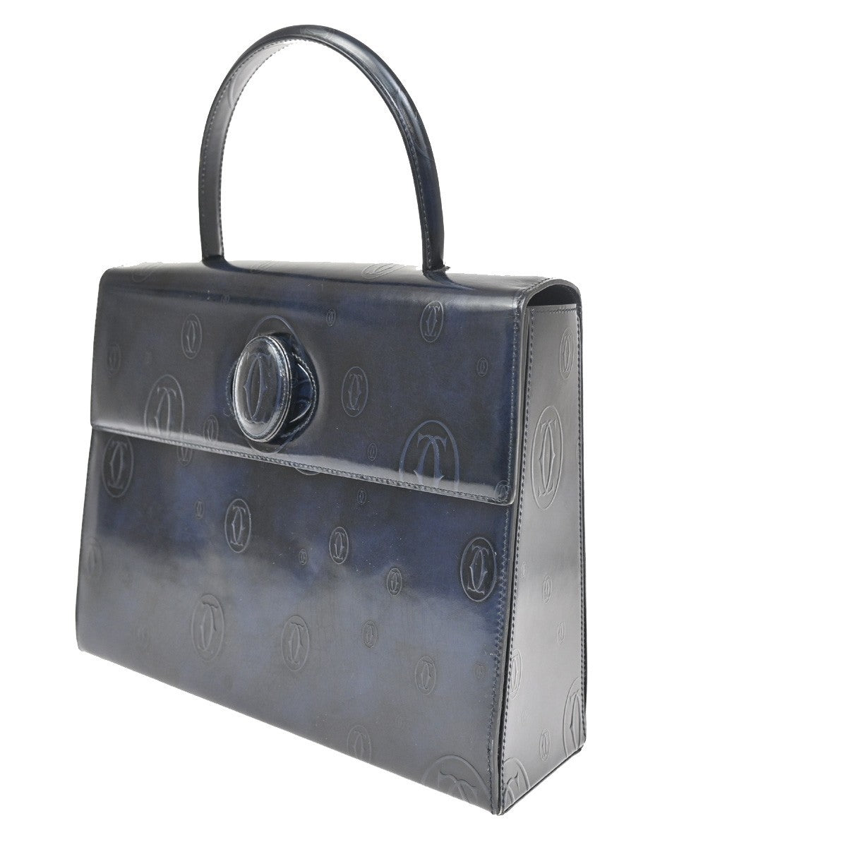 Cartier Happy Birthday Patent Leather Navy Patent_Leather Handbag (Pre-Owned)