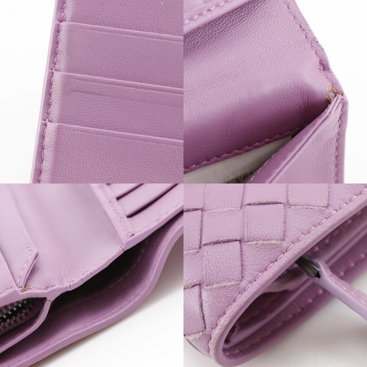 Bottega Veneta Bifold Intrecciato Nappa Pink Leather Wallets Accessory (Pre-Owned)