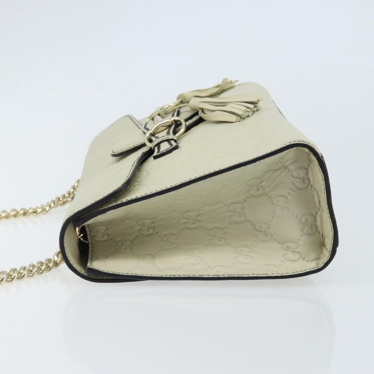 Gucci Emily Chain Flap Guccissima Leather Beige Leather Shoulder Bag Bag (Pre-Owned)