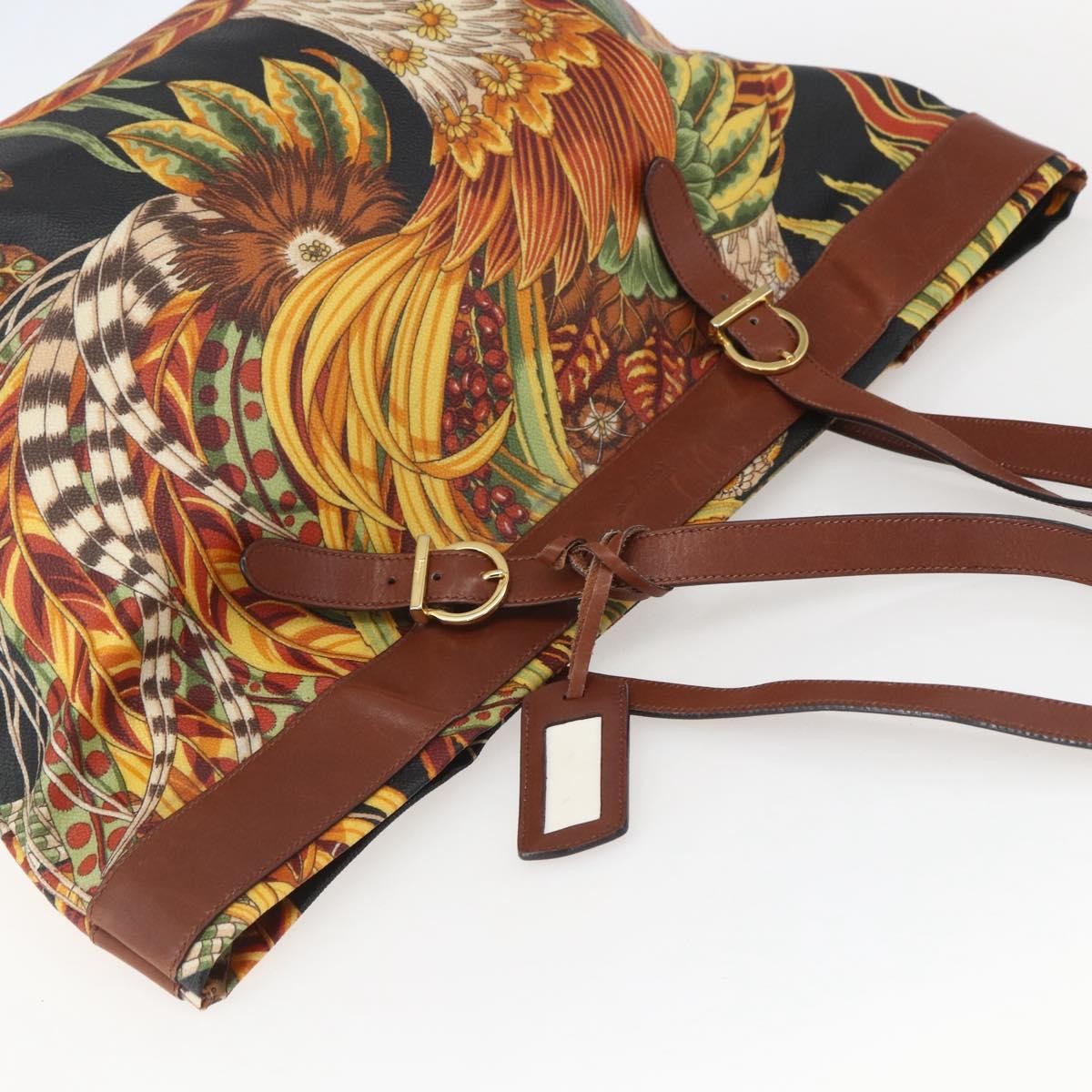 Salvatore Ferragamo Flower Tote Canvas Multicolour Pvc Tote Bag Bag (Pre-Owned)