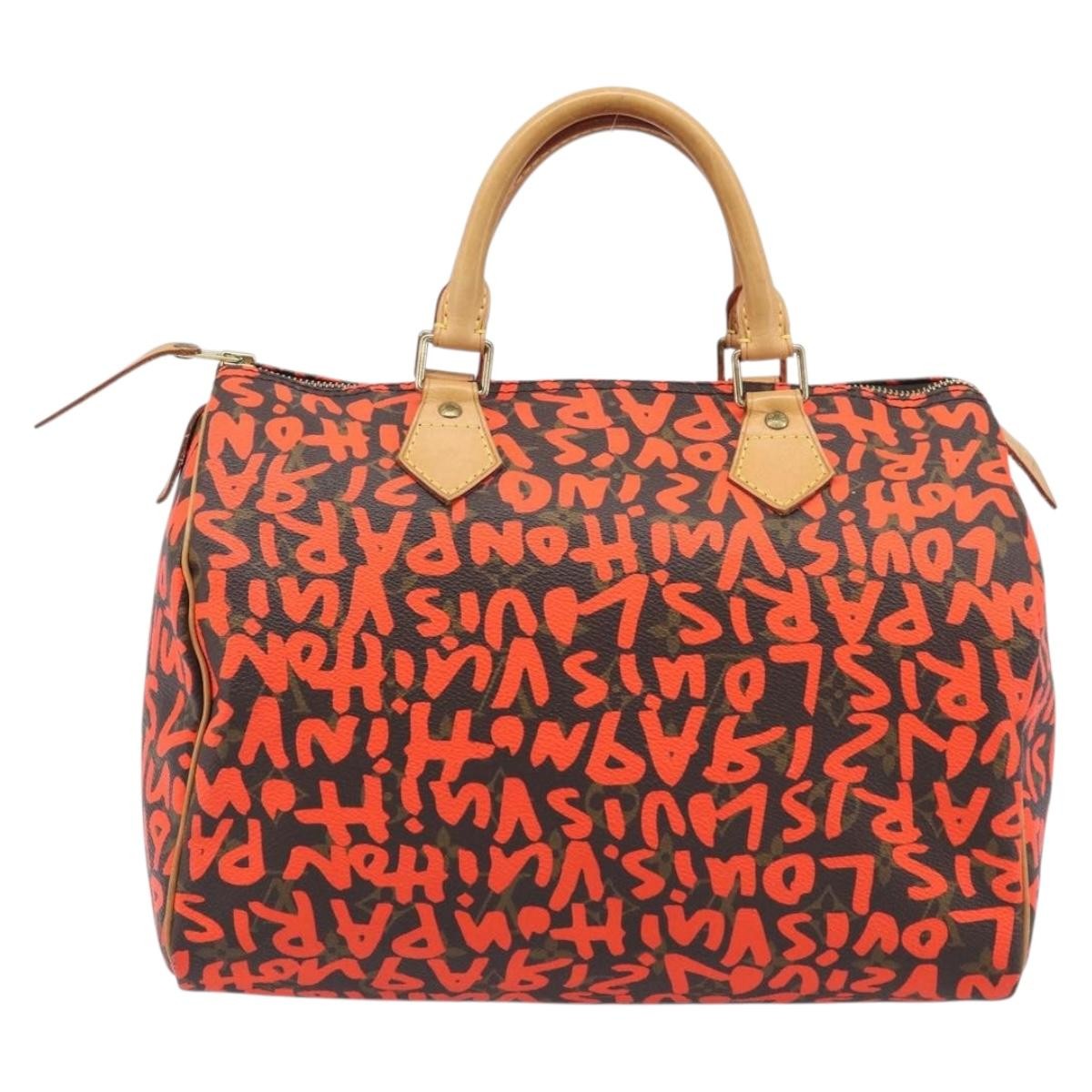 Louis Vuitton Speedy Limited Edition Monogram Graffiti Orange Canvas Handbag (Pre-Owned)