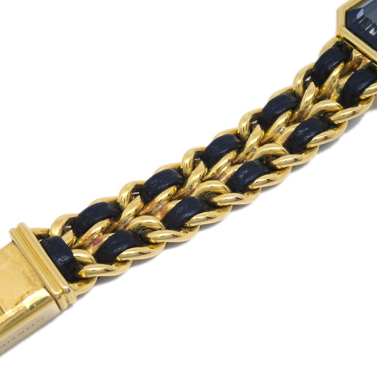 Chanel Premiere Rock Quartz Plated Metal And Leather Watch (Pre-Owned)