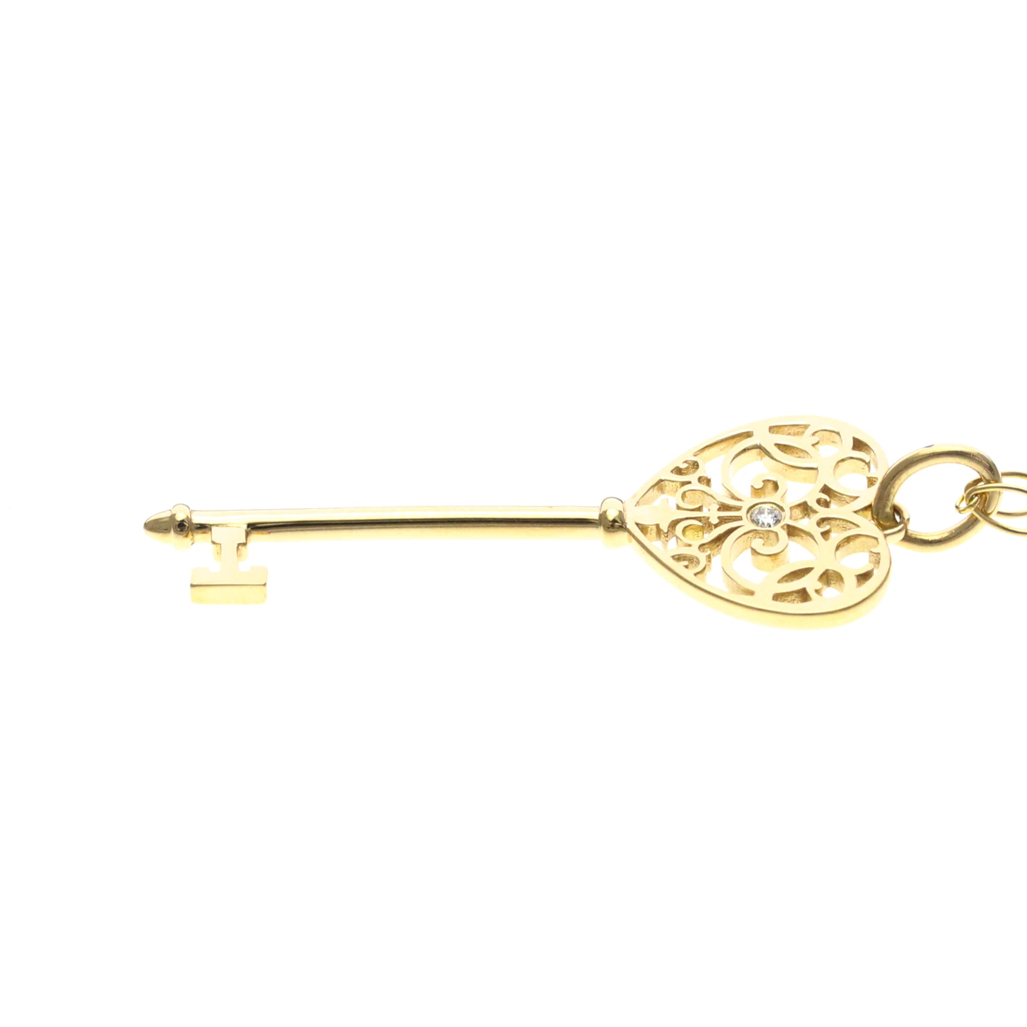 Tiffany & Co. Enchant Heart Key Pendant 18K Rose Gold With Diamond Gold Pink_Gold Necklace Jewelry (Pre-Owned)