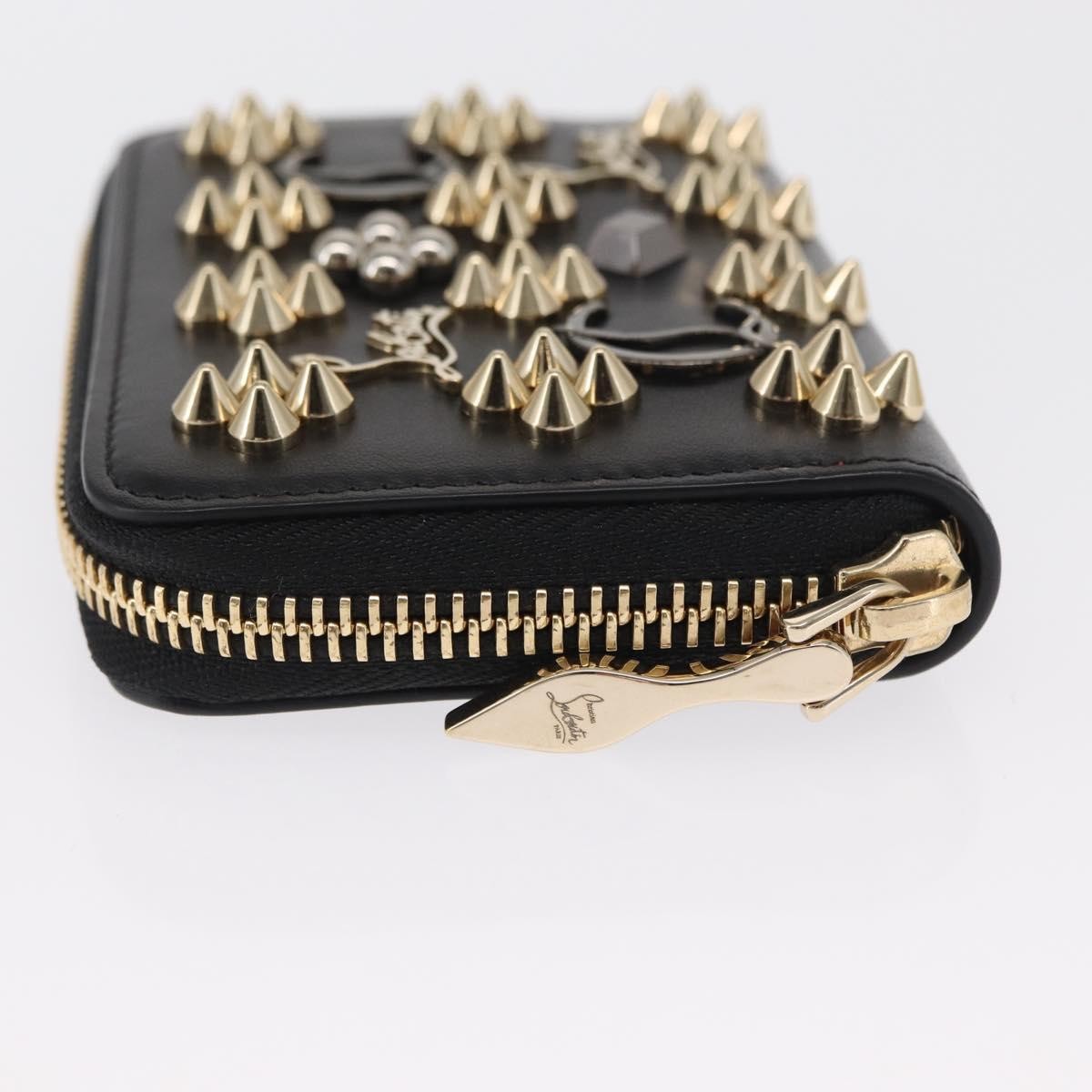 Christian Louboutin Panettone Coin Purse Embellished Leather Black Leather Wallets Accessory (Pre-Owned)