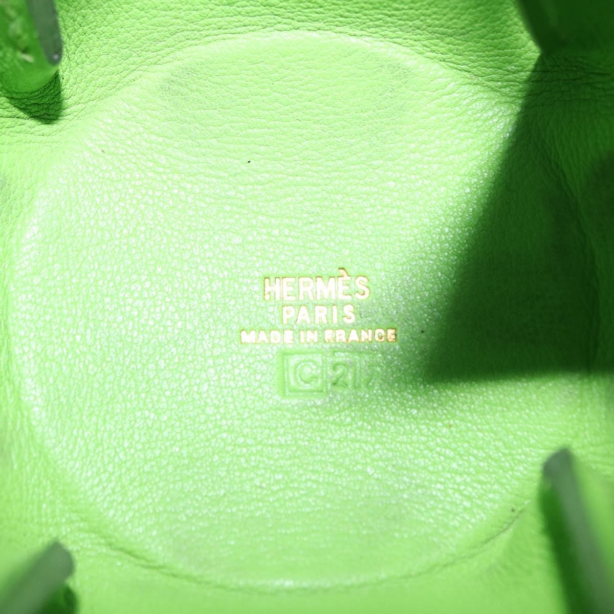 Hermes Vespa Leather Green Leather Clutche & Pouche Bag (Pre-Owned)