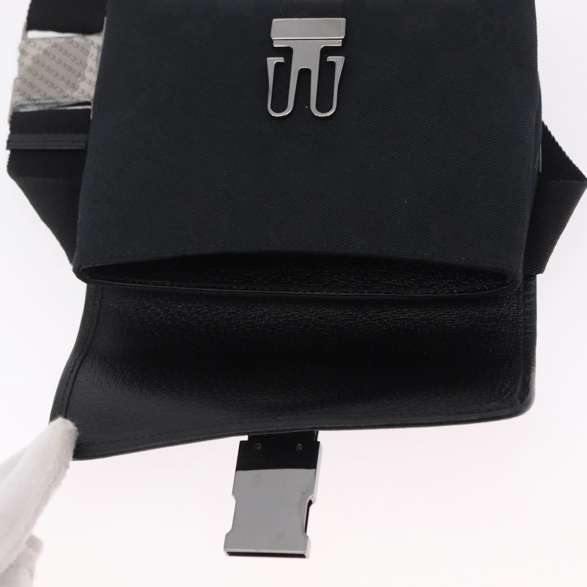 Gucci Buckle Waist Gg Canvas Black Canvas Handbag (Pre-Owned)