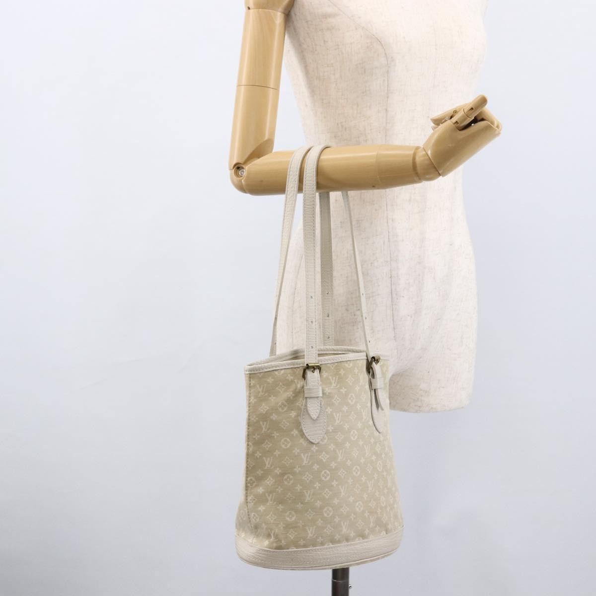 Louis Vuitton Petit Bucket Mini Lin Beige Canvas Shoulder Bag Bag (Pre-Owned)