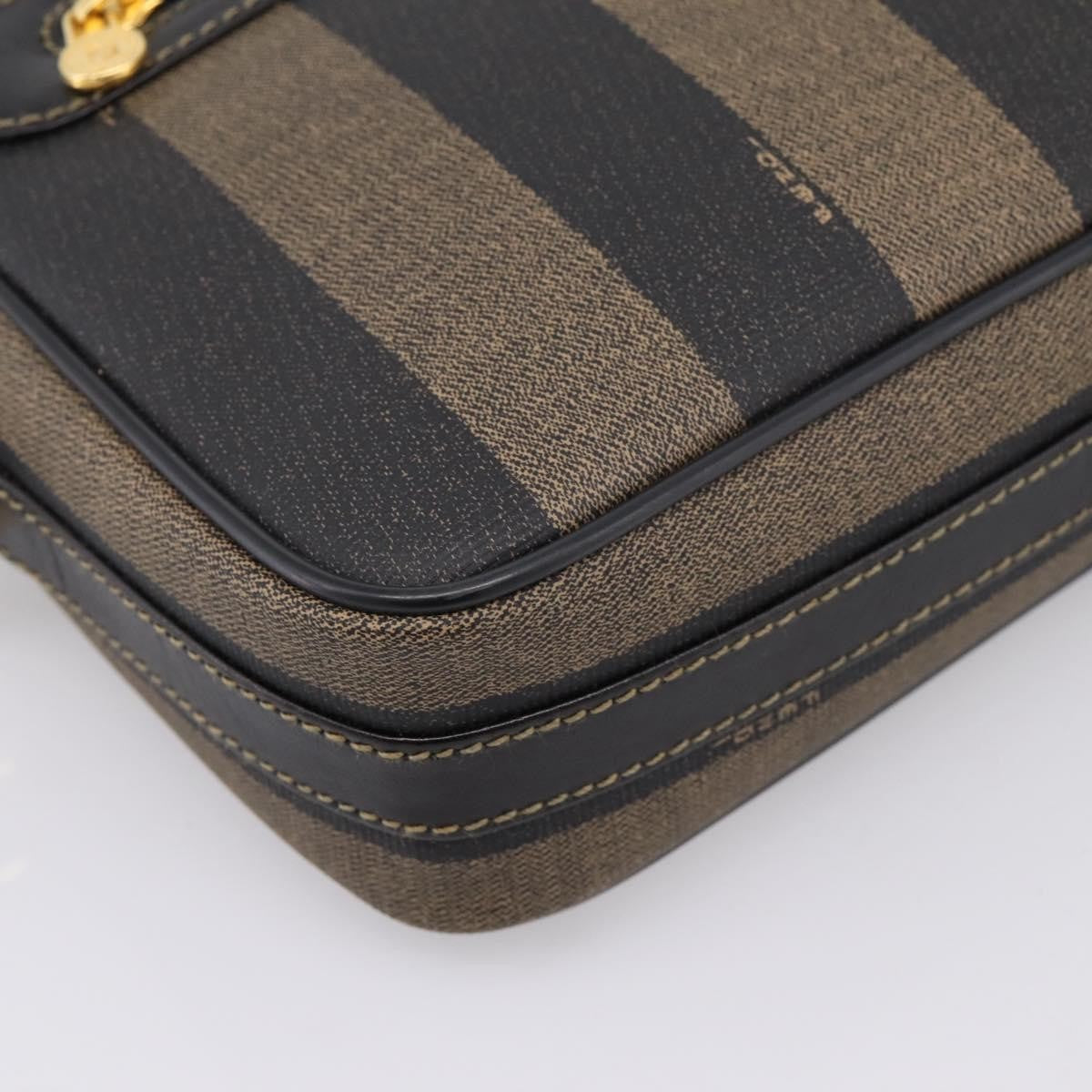 Fendi Vintage Pequin Front Pocket Coated Canvas Brown Canvas Crossbody Bag Bag (Pre-Owned)