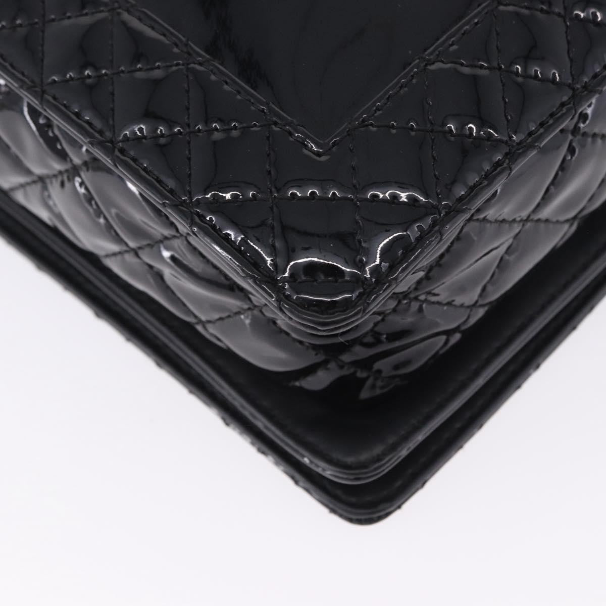Chanel Reverso Boy Flap Patent Black Patent_Leather Shoulder Bag Bag (Pre-Owned)
