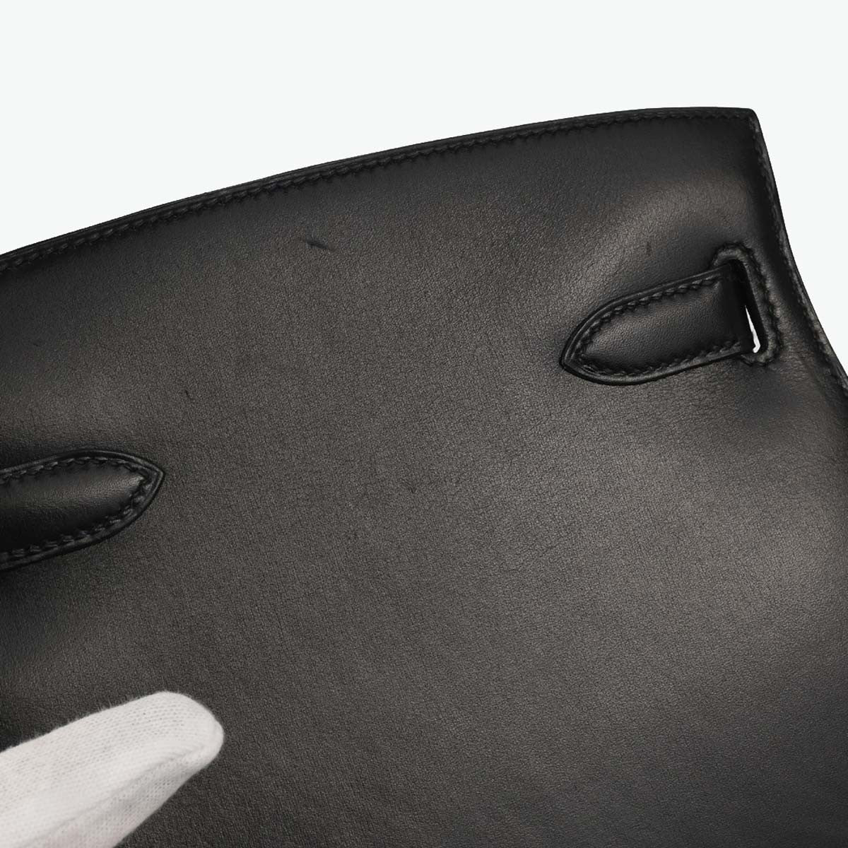 Hermes Kelly Sport Box Calf Black Leather Shoulder Bag Bag (Pre-Owned)