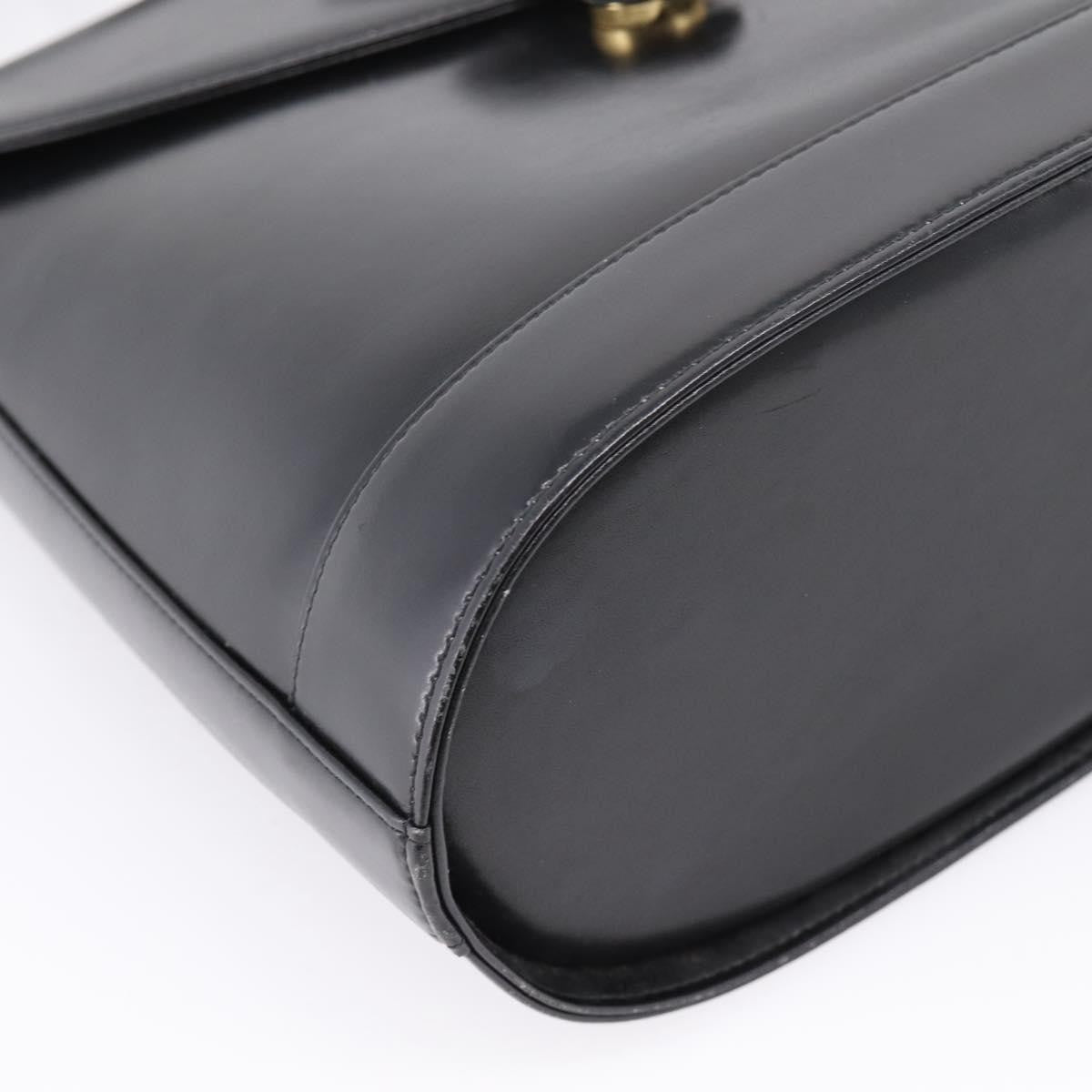 Saint Laurent Vintage Shoulder Bag Leather Black Leather Shoulder Bag Bag (Pre-Owned)