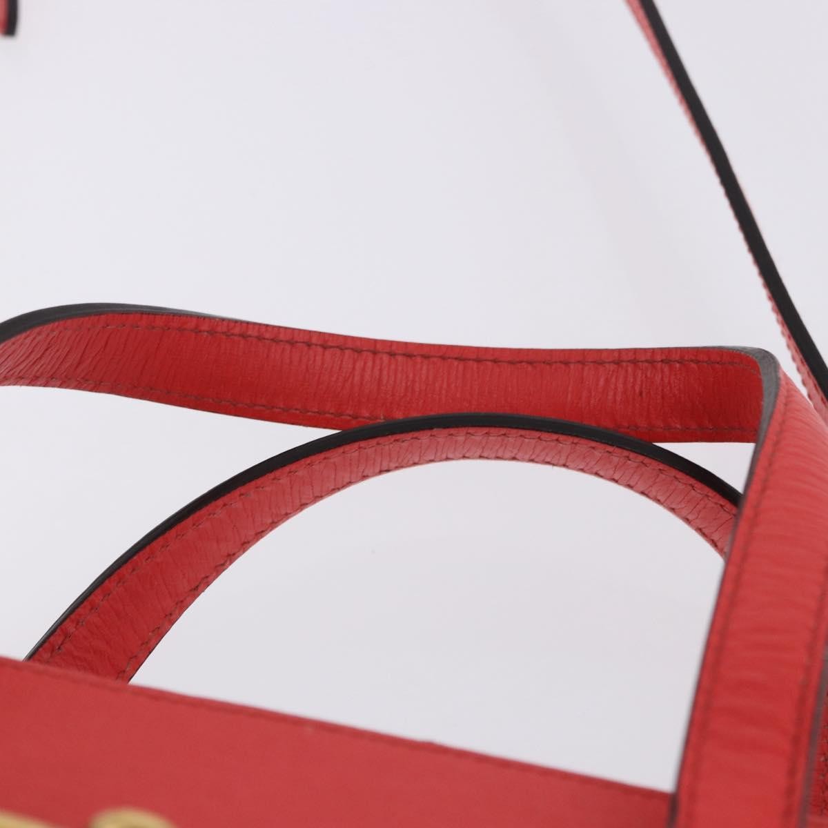 Gucci Bright Bit Convertible Leather Red Leather Tote Bag Bag (Pre-Owned)